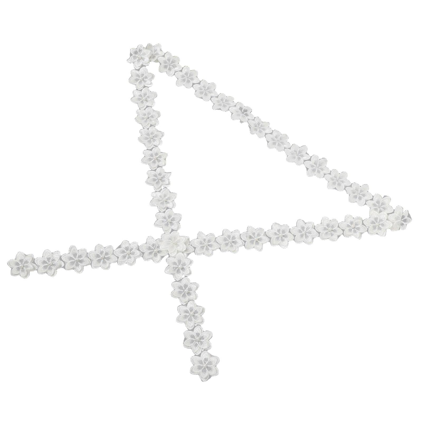 Ribbon Organza Roll - 1 Roll Pearl Embroidered Lace Trim