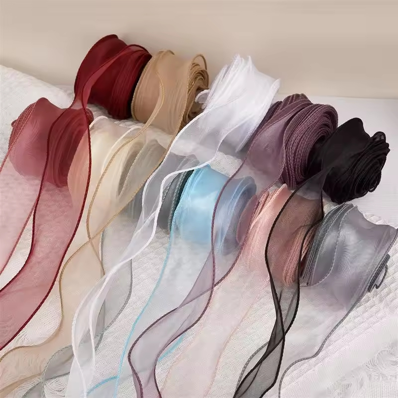 Ribbon Organza Roll - 10Yards/Roll Sheer Chiffon Ribbon Organza Satin