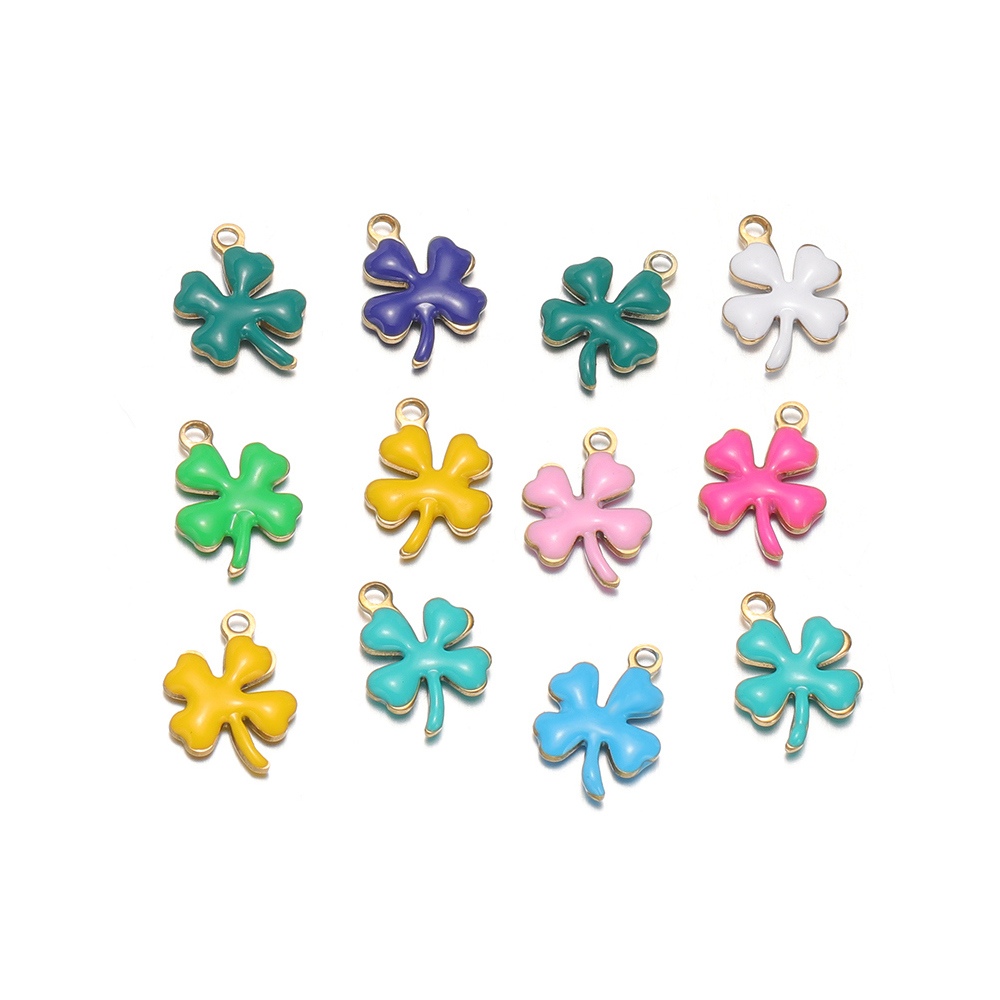 Florist Supplies - 20pcs Stainless Steel Enamel Clover Flower