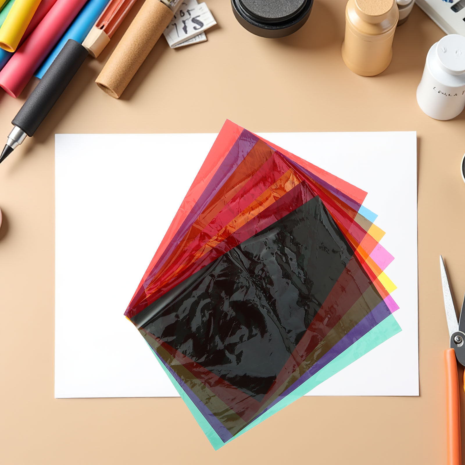 105Sheets Transparent Colored  - Cellophane Wrap Clear 评论和价格