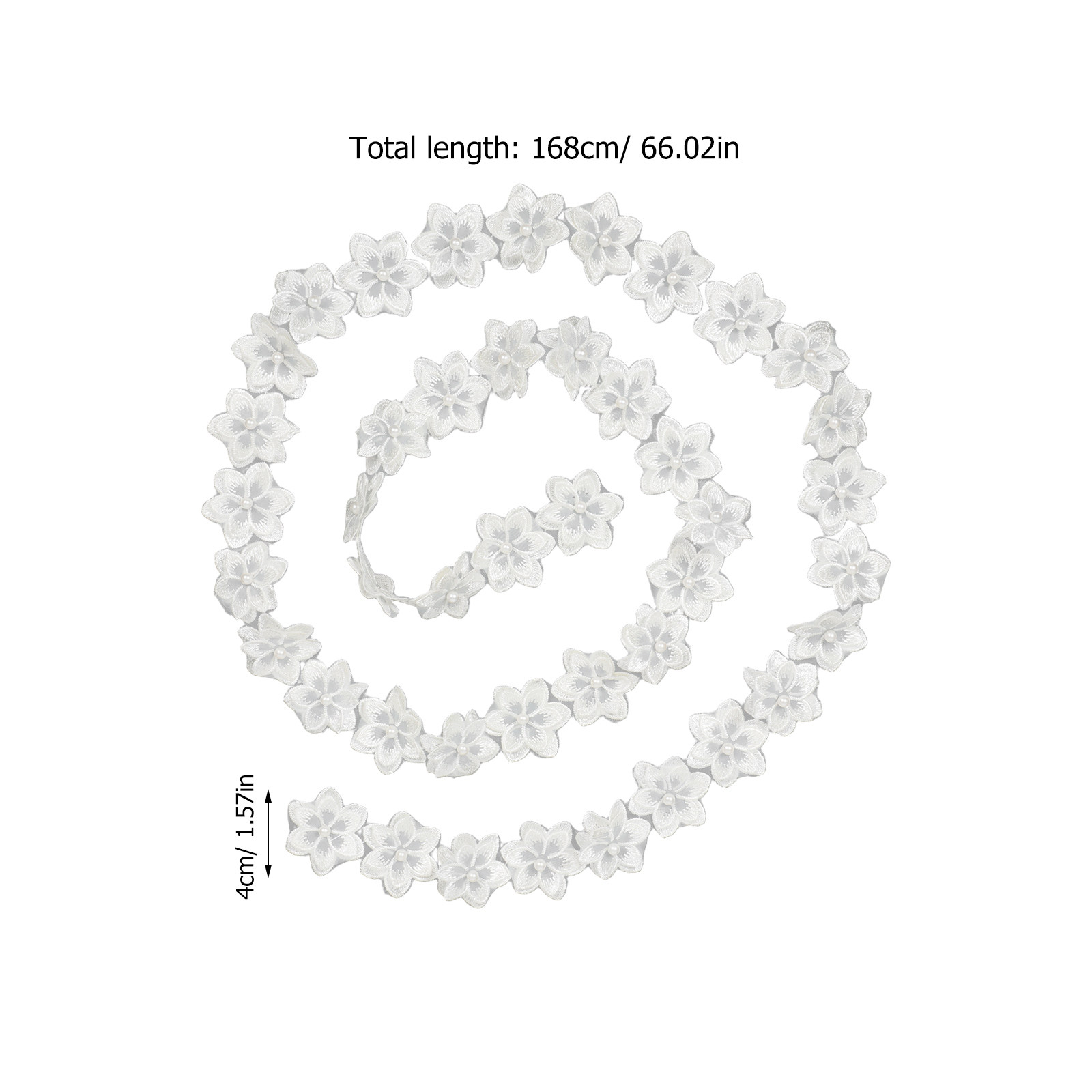 1 Roll Pearl Embroidered Lace  - Ribbon Organza Roll 评论和价格