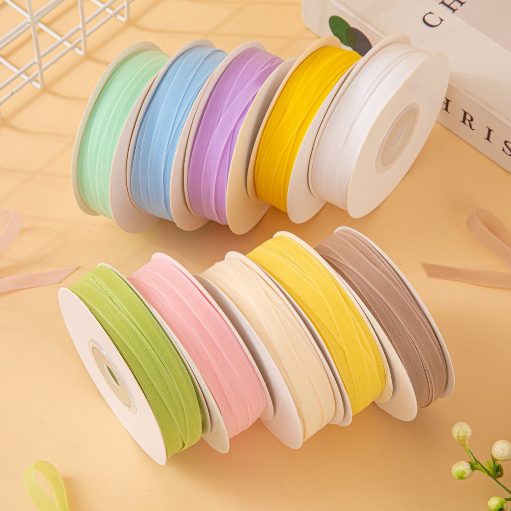 25Yards/Roll 6mm Double-sided  - Ribbon Organza Roll 评论和价格