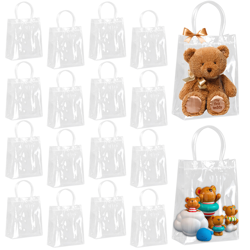 5/10Pcs Clear Gift Bag with Ha - Cellophane Wrap Clear 评论和价格