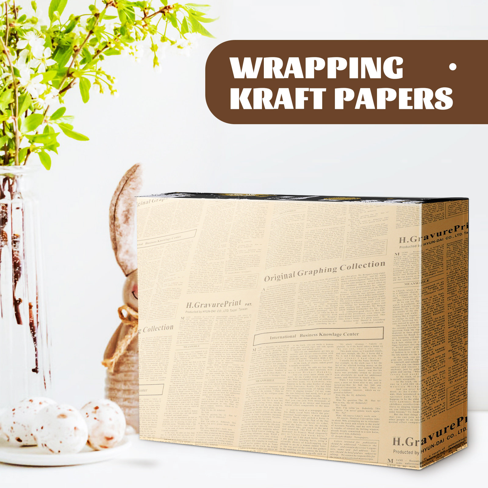 20Pcs Newspaper Pattern Kraft  - Flower Wrap Kraft 评论和价格