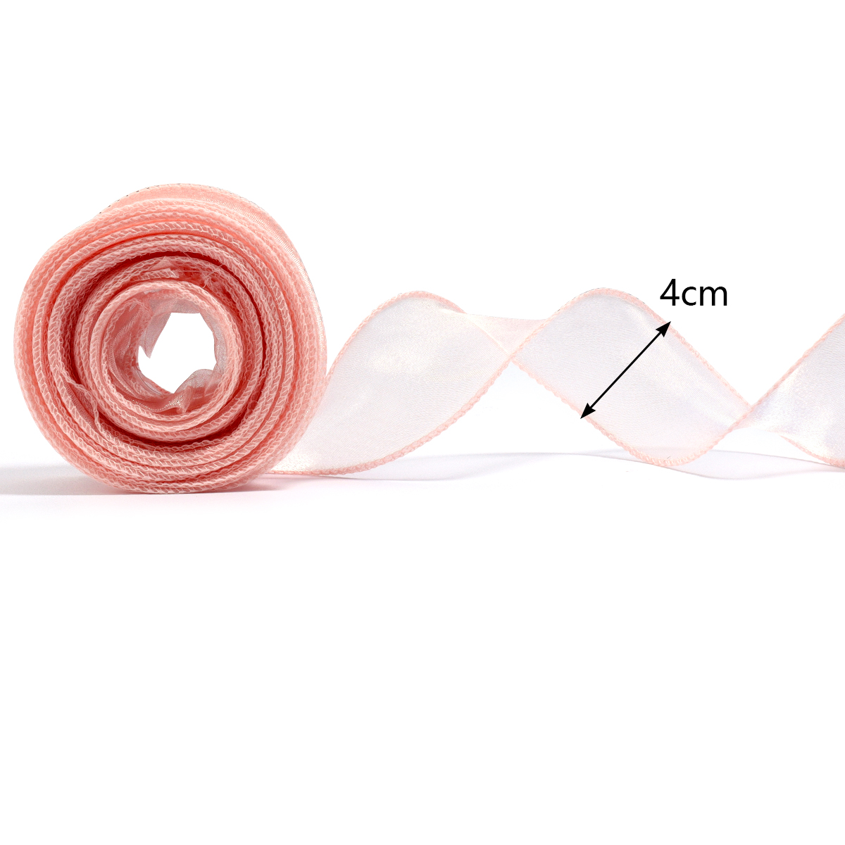 10yards/roll Sheer Chiffon Rib - Ribbon Organza Roll 评论和价格