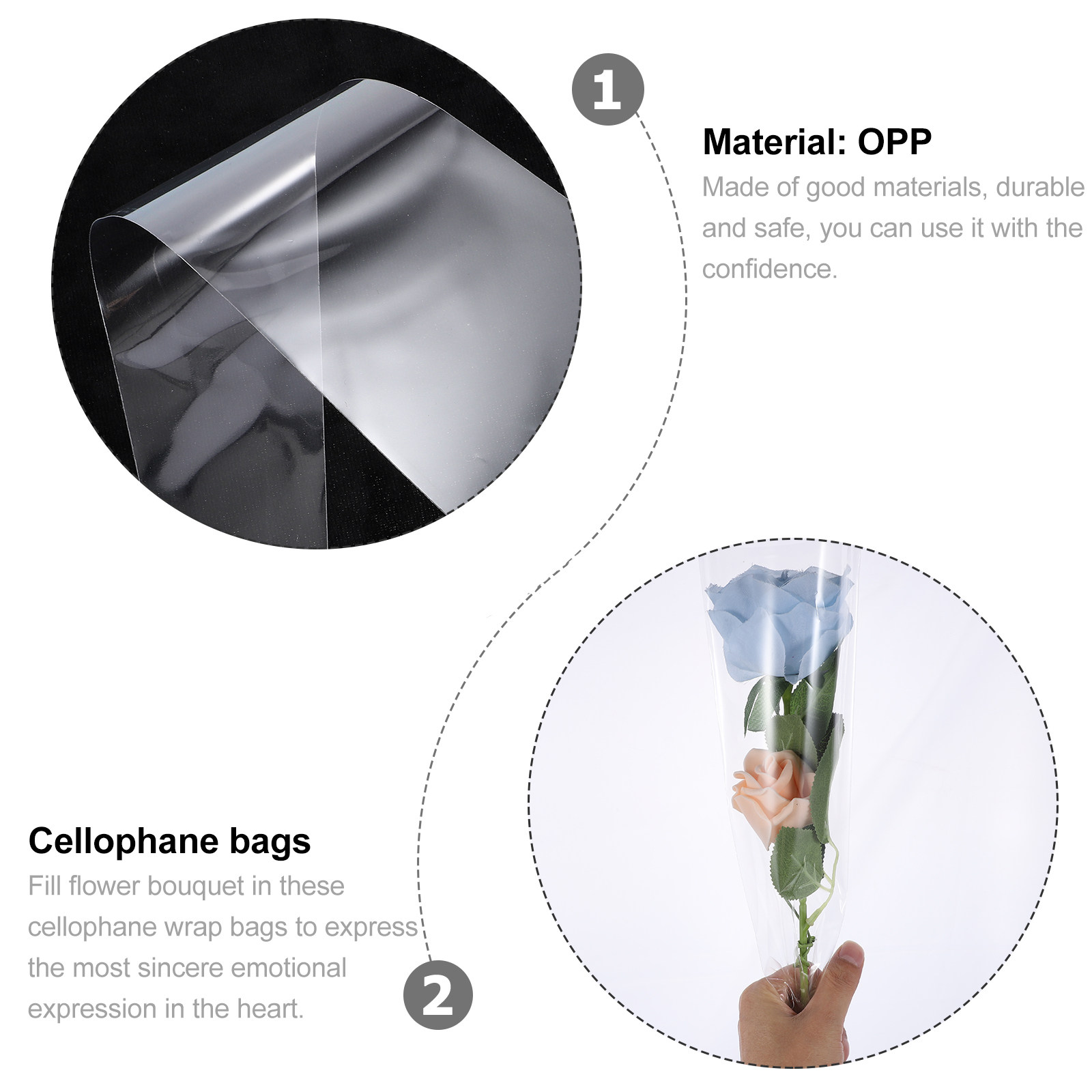 50Pcs High-Quality Clear Cello - Quality Florist Supply 评论和价格