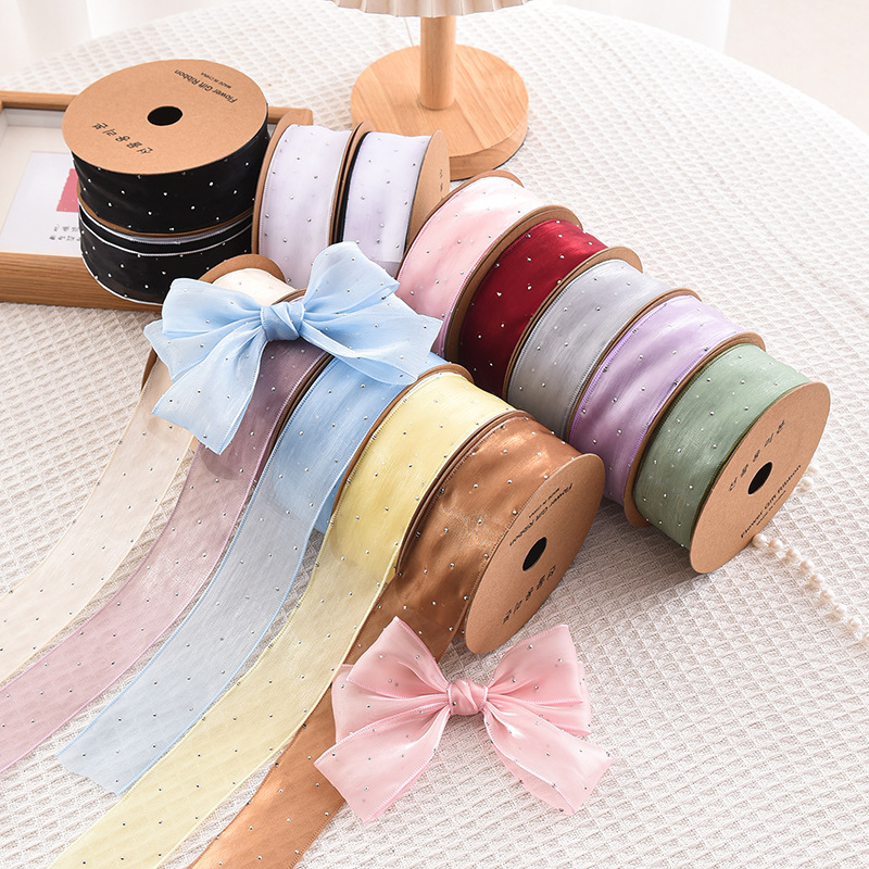 20Yards Roll 4CM Rhinestones S - Ribbon Organza Roll 评论和价格