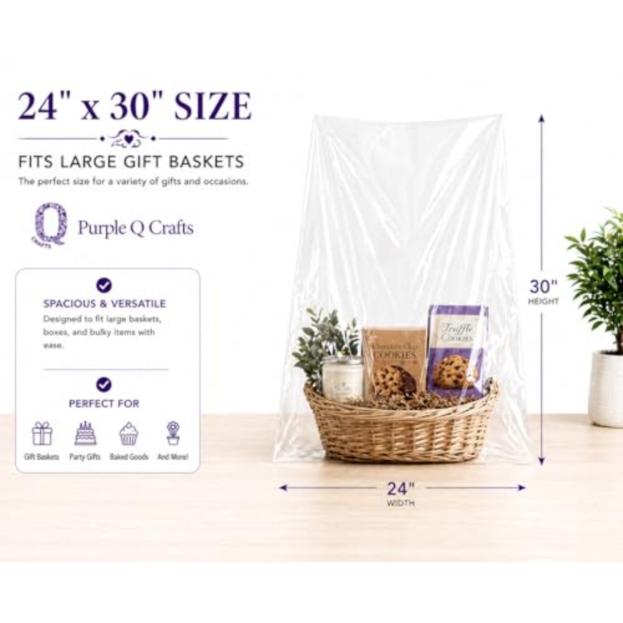 Cellophane Bags for Gift Baske - Cellophane Wrap Clear 评论和价格