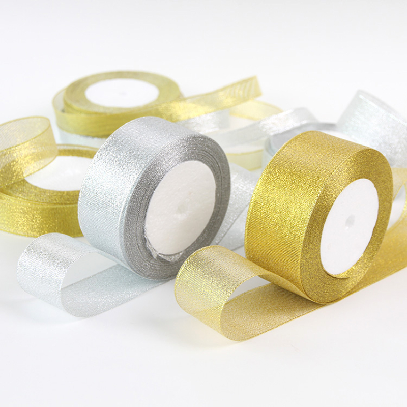 Gold/Silver Organza Onion Ribb - Ribbon Organza Roll 评论和价格