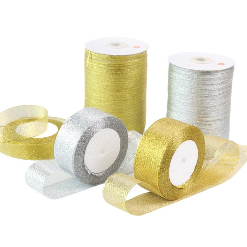 Gold/Silver Organza Onion Ribb - Ribbon Organza Roll 评论和价格