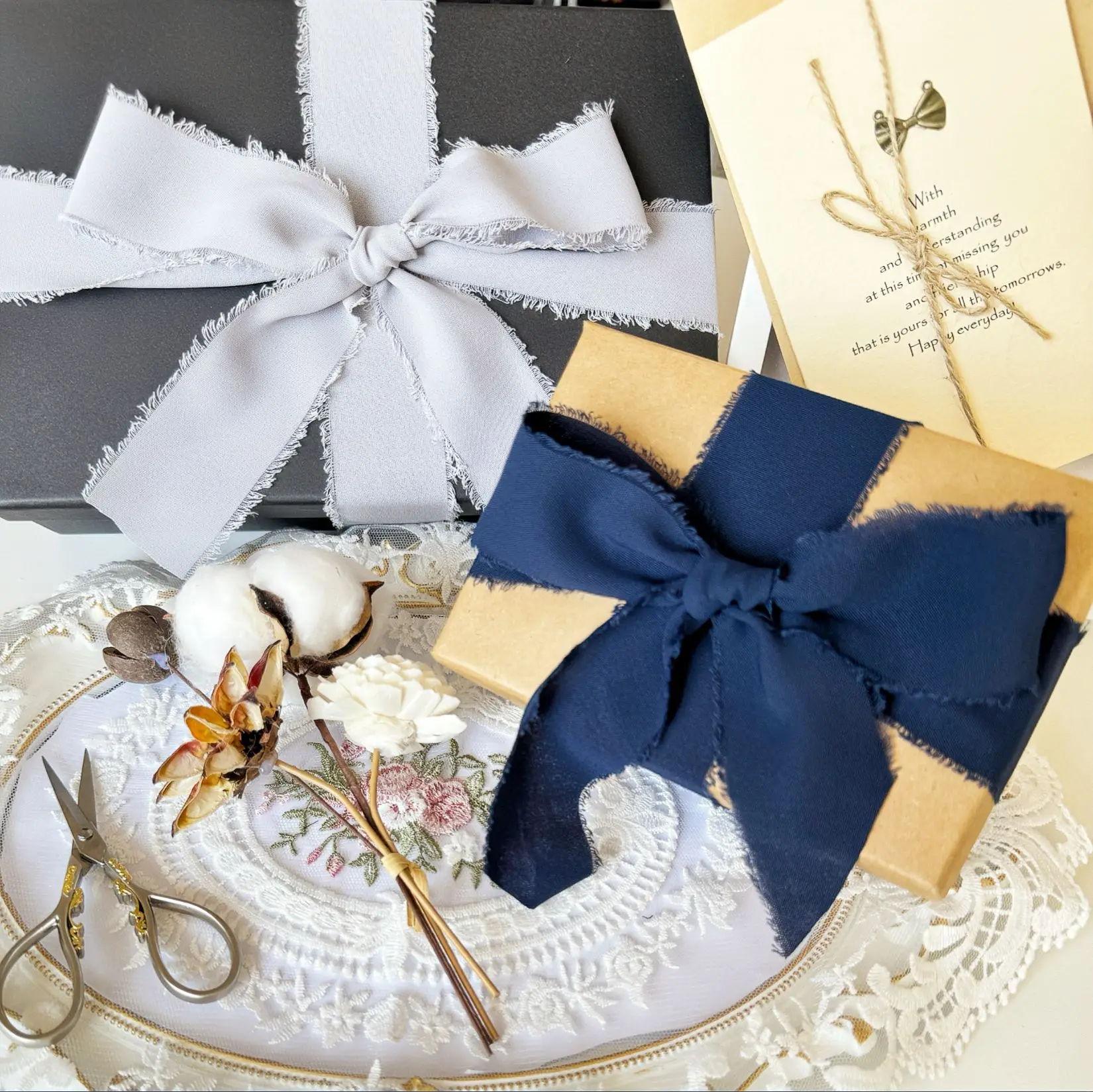 5m/Roll Frayed Silk Ribbon Edg - Ribbon Organza Roll 评论和价格