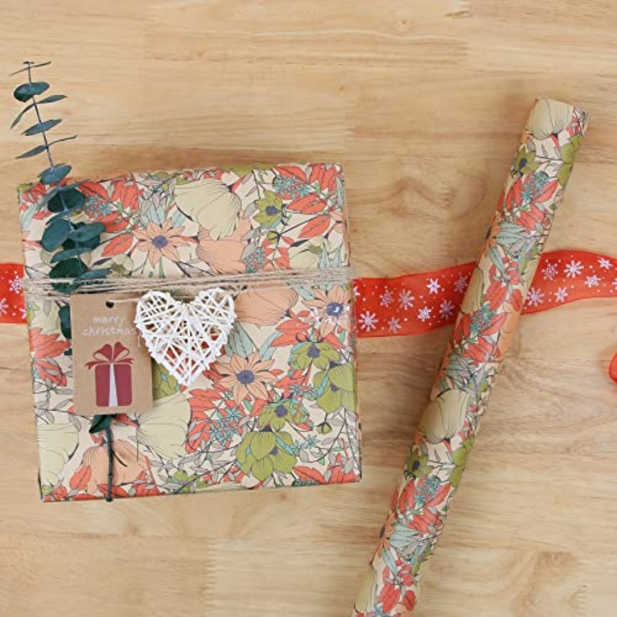 Kraft Floral Wrappg Paper Roll - Flower Wrap Kraft 评论和价格