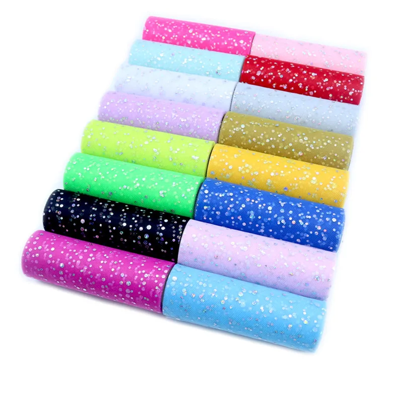 Glitter Sequin Tulle Roll 15cm - Ribbon Organza Roll 评论和价格