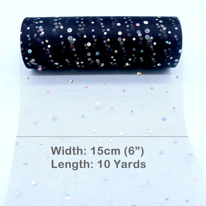 Glitter Sequin Tulle Roll 15cm - Ribbon Organza Roll 评论和价格
