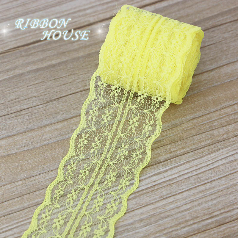 (5 Yards/Roll) 45mm White Lace - Ribbon Organza Roll 评论和价格