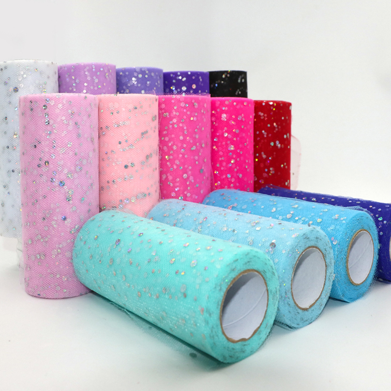 Glitter Sequin Tulle Roll 10 Y - Ribbon Organza Roll 评论和价格